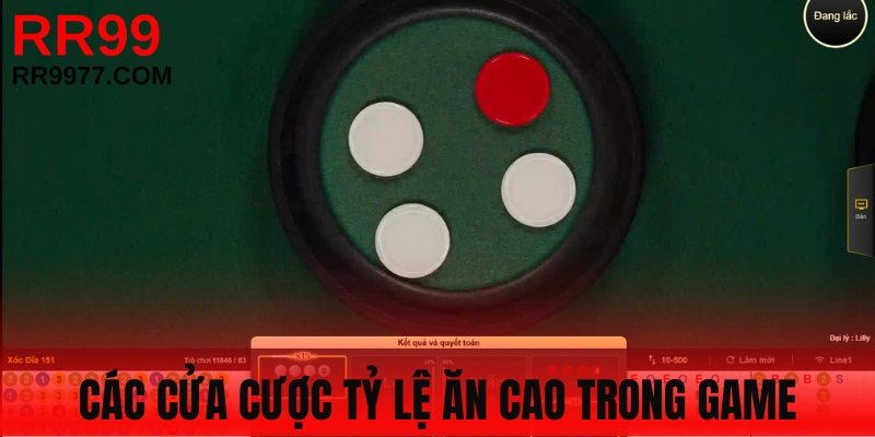 Các cửa cược phổ biến trong Xóc Đĩa RR99